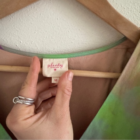 Plenty by Tracy Reese Puff-Sleeve Surplice Watercolor Tie Dye Dress M Anthro - Picture 7 of 12